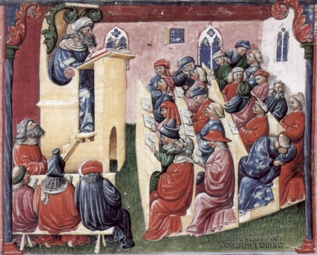 Henry of Germany lecturing at the University of Bologna, 14th century.